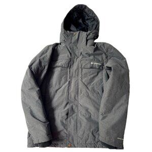 Columbia Omni Shield Dark Grey Hooded Insulated Winter Snow Jacket Men Medium